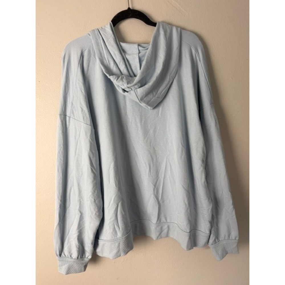 Threads 4 Thought Tanisha Modal Terry Henley Hoodie Sweatshirt Light Blue 2X NEW - Picture 2 of 3